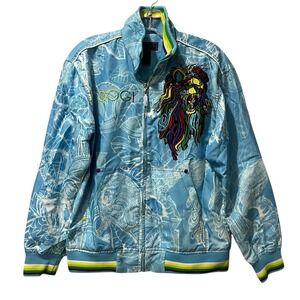 Coogi Track Jacket Full Zip Graphic Menswear Size Medium Embroidered Tiger Bird